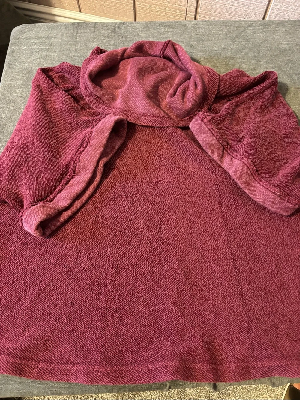 Cozy cowl neck Knit Poncho in Deep Maroon
